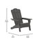 Flash Furniture Gray Adirondack Patio Chairs with Cupholder, 4PK 4-LE-HMP-1044-10-GY-GG - alternate 3